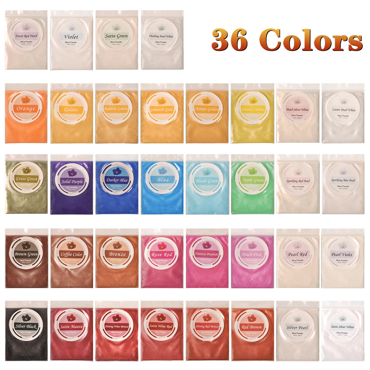BIUTEE 50 Colors Mica Pigment Lip Gloss Pigment Glitter Beauty Lip Colors Art Design For Nail Art Make Up 10g 5g each