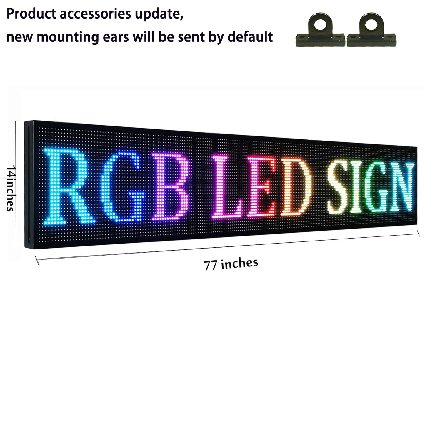 LED Scrolling Display Semi-outdoor Full Color P10 77"X14" WIFI Control Electronic for Business Advertising Board