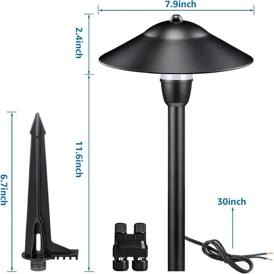 Tool LED Low Voltage Landscape Lights 3W Cast-Aluminum Pathway 12-24V Waterproof Landscape Path Lights 3000K