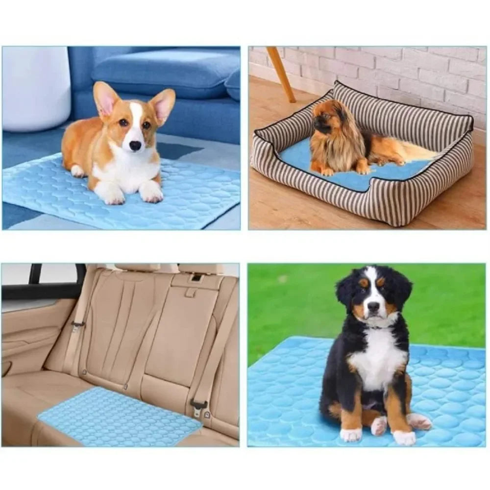 Pet Summer Cooling Pad Self-Cooling Ice Silk Pet Bed Dog Cat Nest Breathable Cooling Cooling Sleeping Pad Cat crates Litter mat
