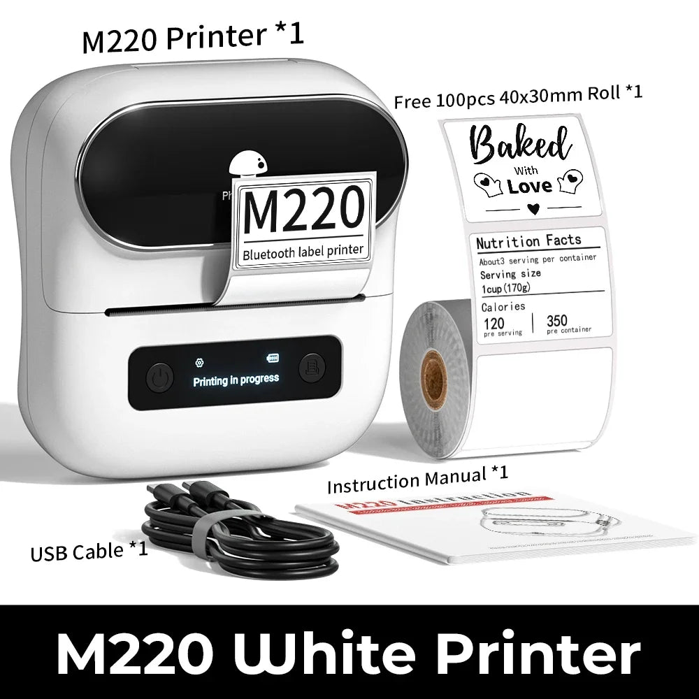 Phomemo M220 Bluetooth Label Printer Thermal QR Code