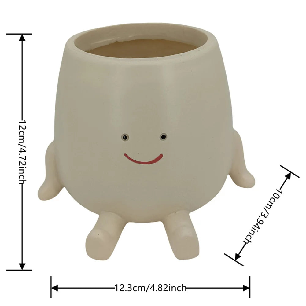 Face Head Planter Resin Smiling Face Planter Creative Wall Hanging Head Planter Multifunctional Home Garden Patio Accessories