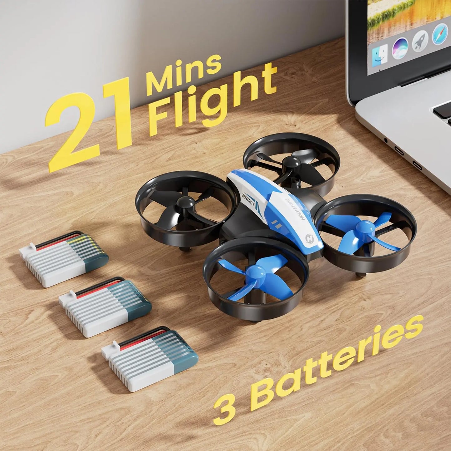 Holy Stone Mini Drone For Kids Beginners Hover 3D Flips Blue