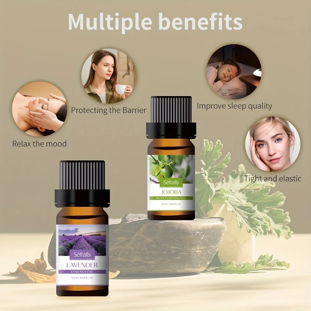 Séfralls Plant Natural Firming And Moisturizing Facial Essence Oil Set 10ml * 3pcs/set Natural Essential Oils Kit-Perfect for Di