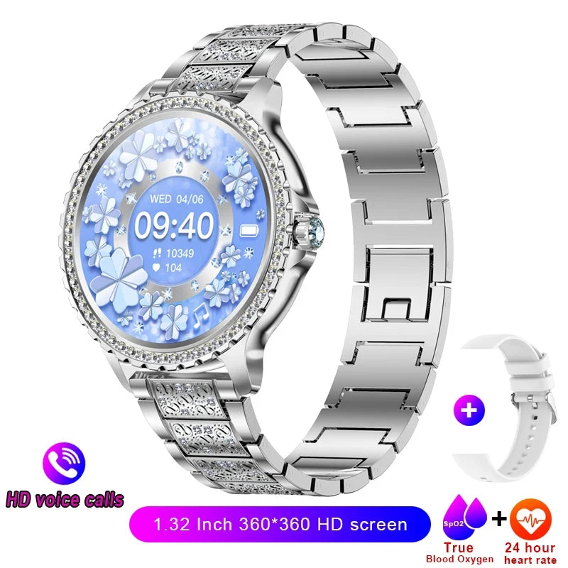 Xiaomi Mijia Women Smart Watch True Blood Oxygen 1.32Inch 360*360 HD Screen Diamond Bracelet Bluetooth Call Ladies