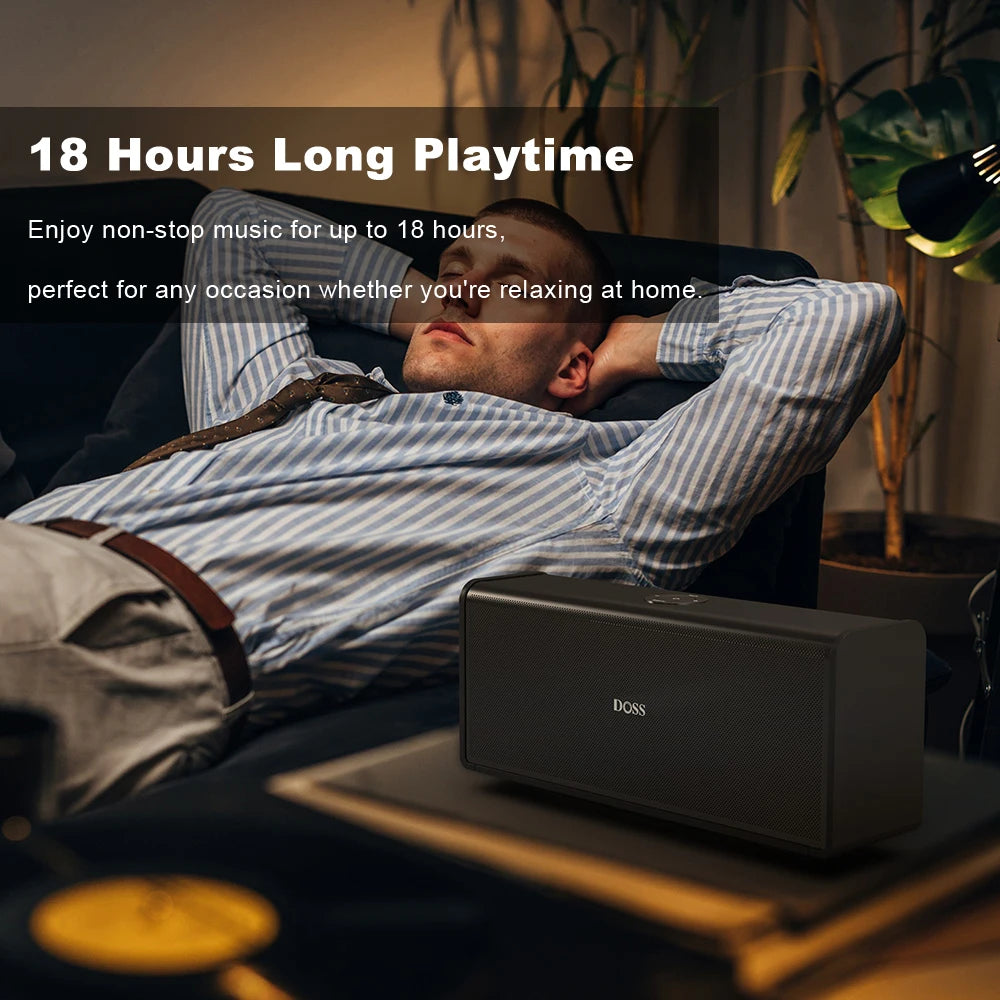 Doss Home Bluetooth Speaker 80W TWS Stereo Pairing 18 Hours