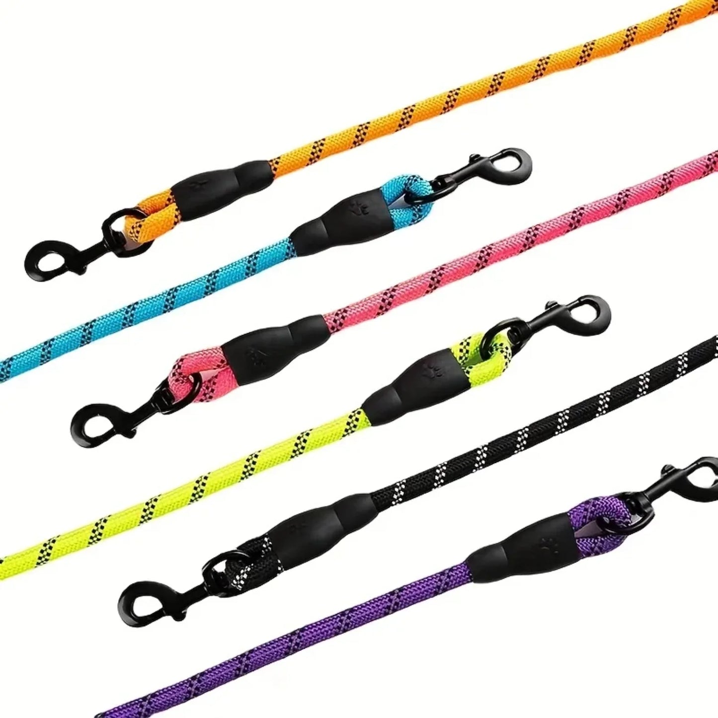 Reflective Dog Leash With Comfortable Padded Handle - Double Heavy Duty Traction Rope  Strong Dogs - Enhance Safety And Contr