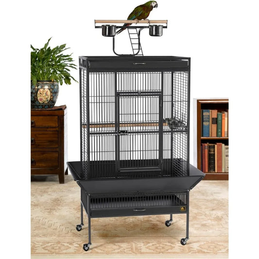 Prevue Hendryx Signature Select Series Wrought Iron Bird Cage in Black