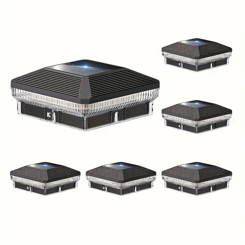 6 Pack 4x4 Solar Post Lights Outdoor 40 LEDs 30 Lumens with 3 Modes