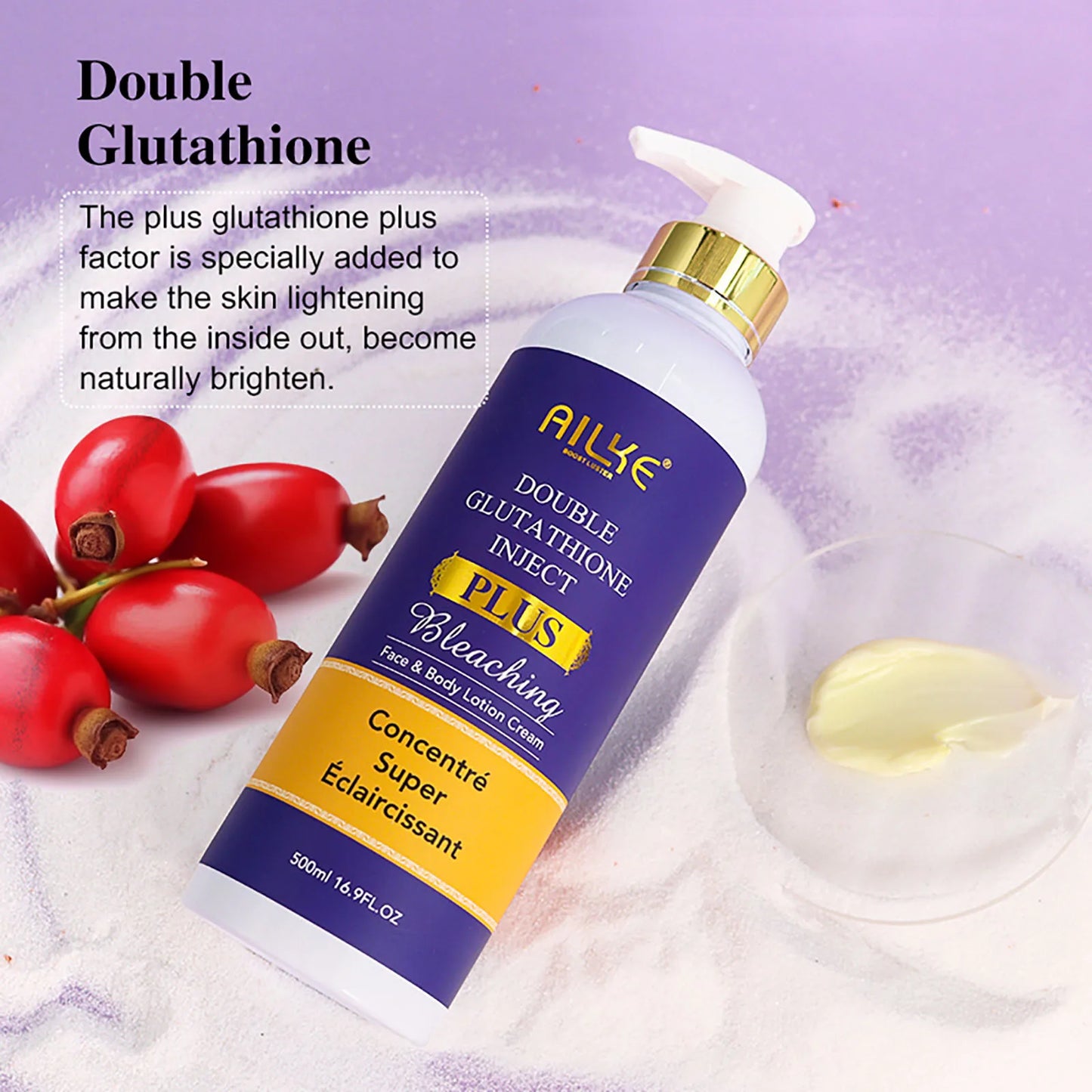 AILKE Glutathione Plus Skin Care Set Advanced Lightening Lotion Moisturizes and Softens Skin Glow Range for Men and Women