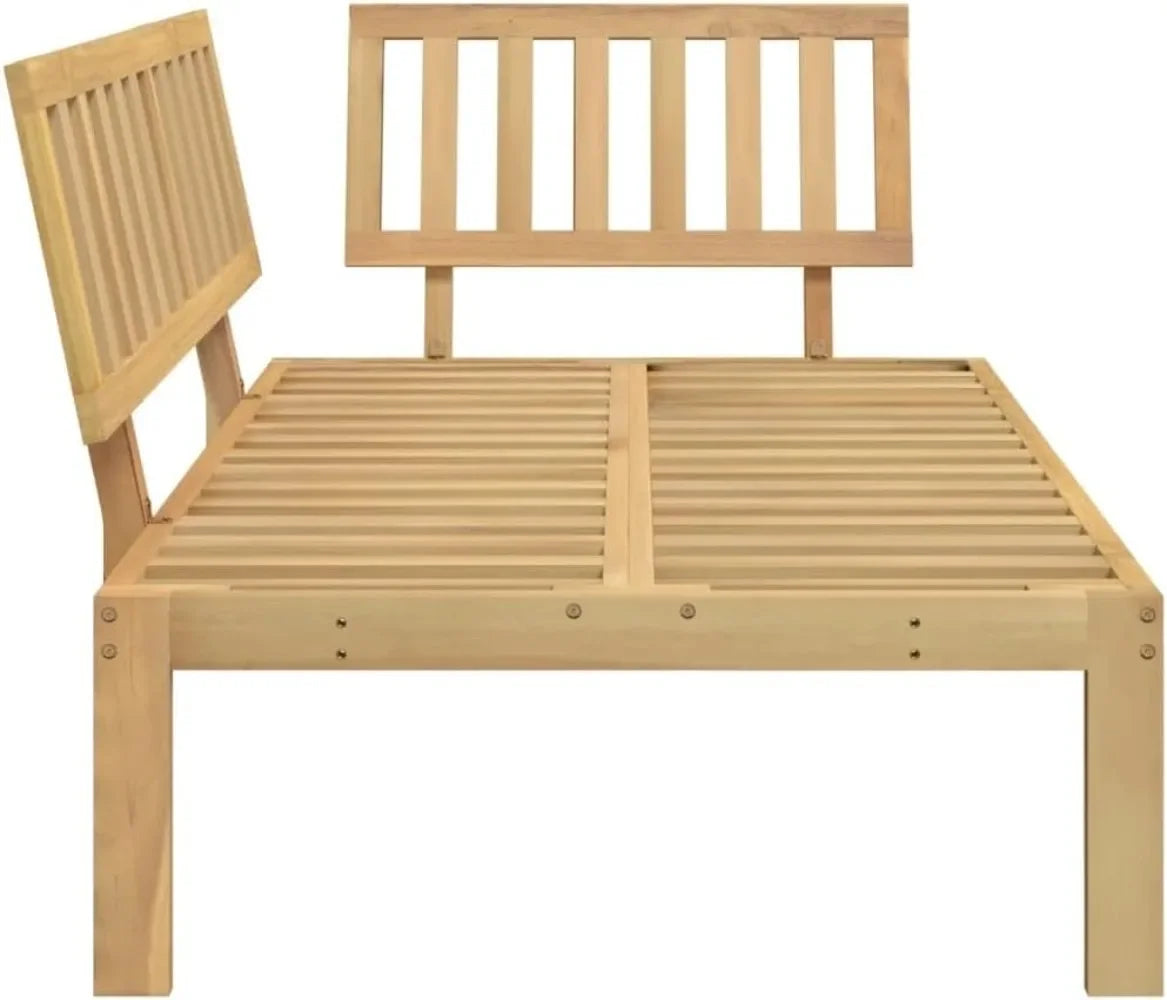 Patio Pallet Corner Sofa - Outdoor Garden/Patio/Terrace Seating - Solid Acacia Wood, Light Brown - 52.4"x36.2"x27.2"