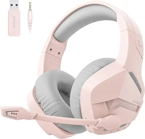 Binnune BW01 Wireless Gaming Headset with Microphone for PC PS4 PS5 2.4G Bluetooth USB Gamer Headphones with Mic for Laptop Computer