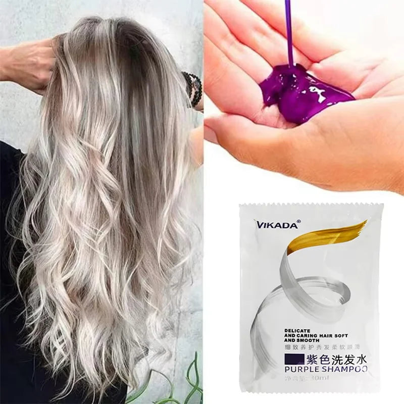 Professional Color Fixing Purple Shampoo Professional Yellow Removal Post Dyeing Gray Hair Care Bleached Highlighted Revitalize