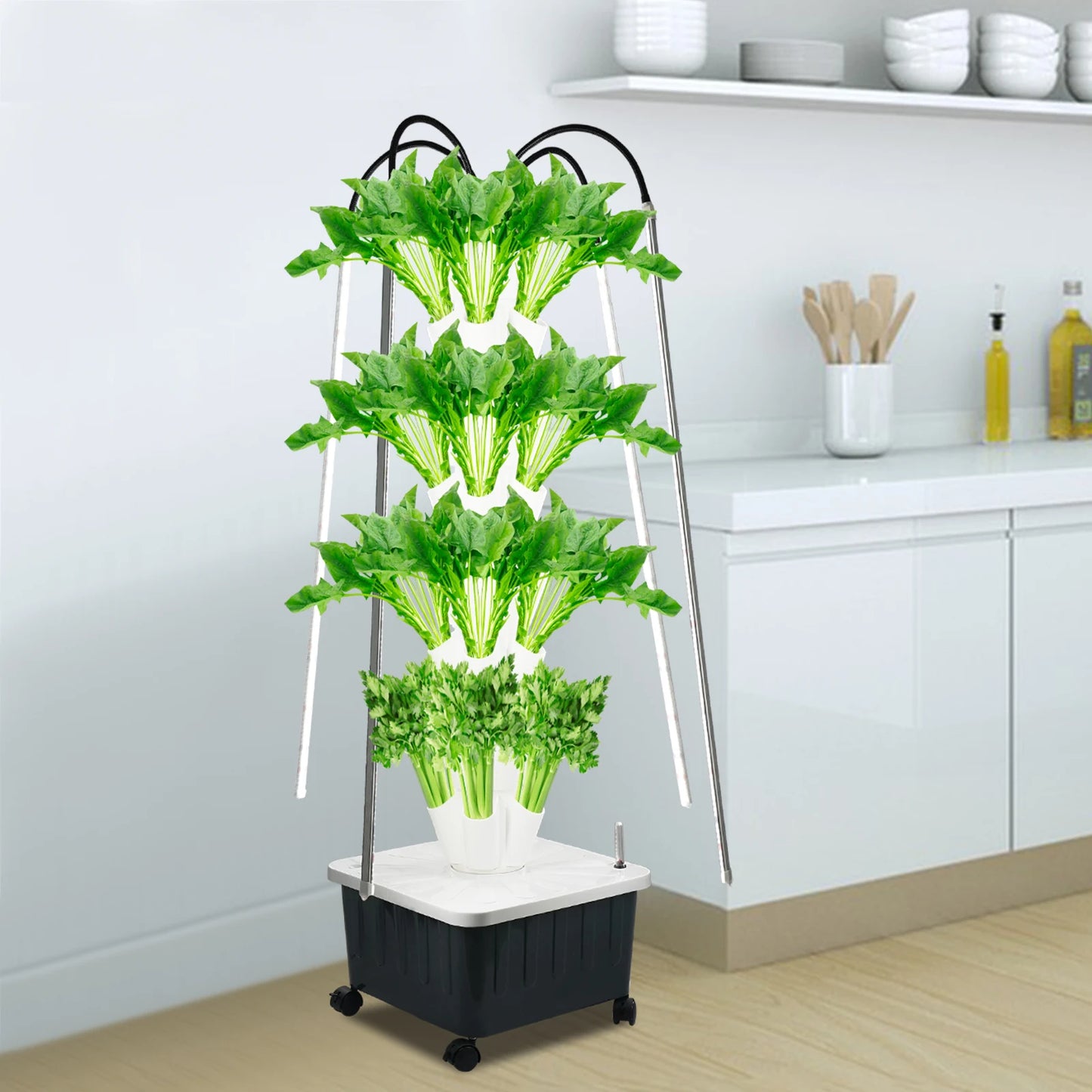 Indoor Hydroponic Vertical Garden Kit With Grow Lights