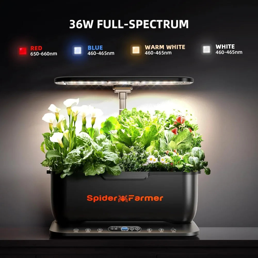 SmartG12 Hydroponics Growing System, 12 Pods Indoor Garden with 36W LED Grow Light Full-Spectrum, APP & WiFi Controlled