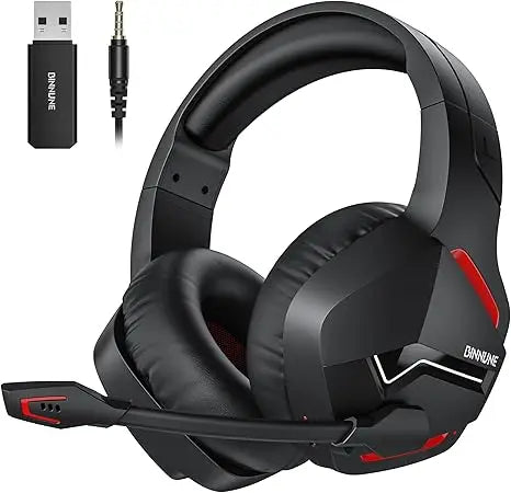 Binnune BW01 Wireless Gaming Headset with Microphone for PC PS4 PS5 2.4G Bluetooth USB Gamer Headphones with Mic for Laptop Computer