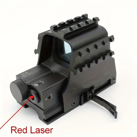 Outdoor Hunting Holographic Green Dot Sight Scope With Red Laser Tactical Optics Model HD553KR/Battery