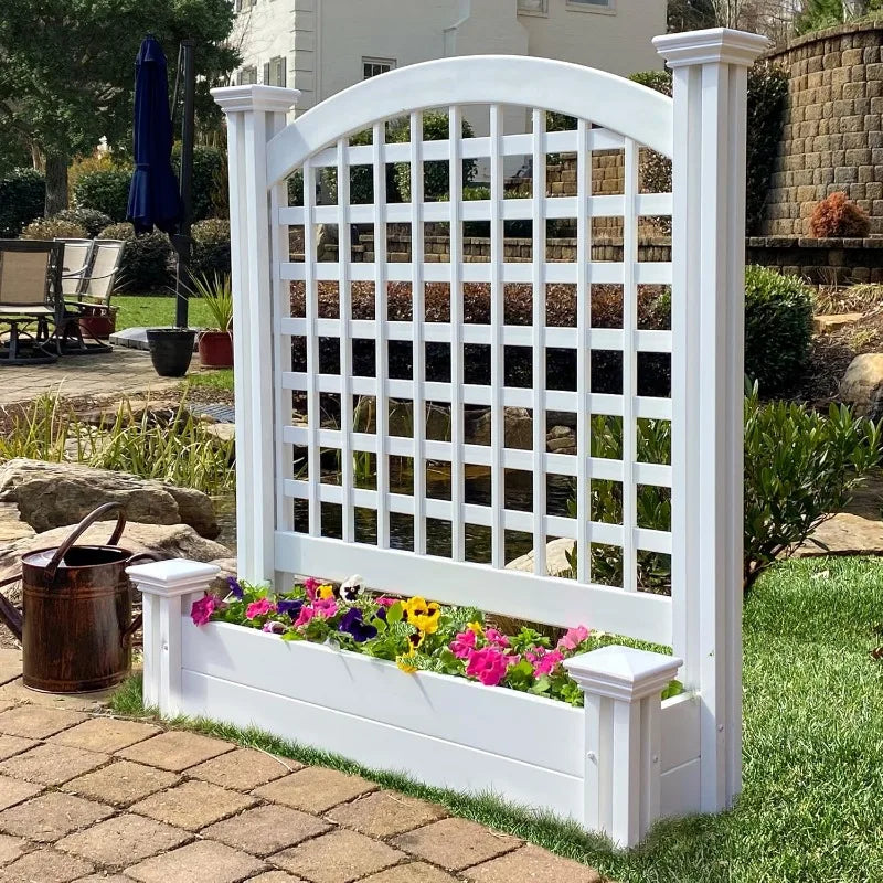 45.5"H x 42"W x 15"L (1 Screen with Planter) Freestanding Privacy Screen with Planter Box