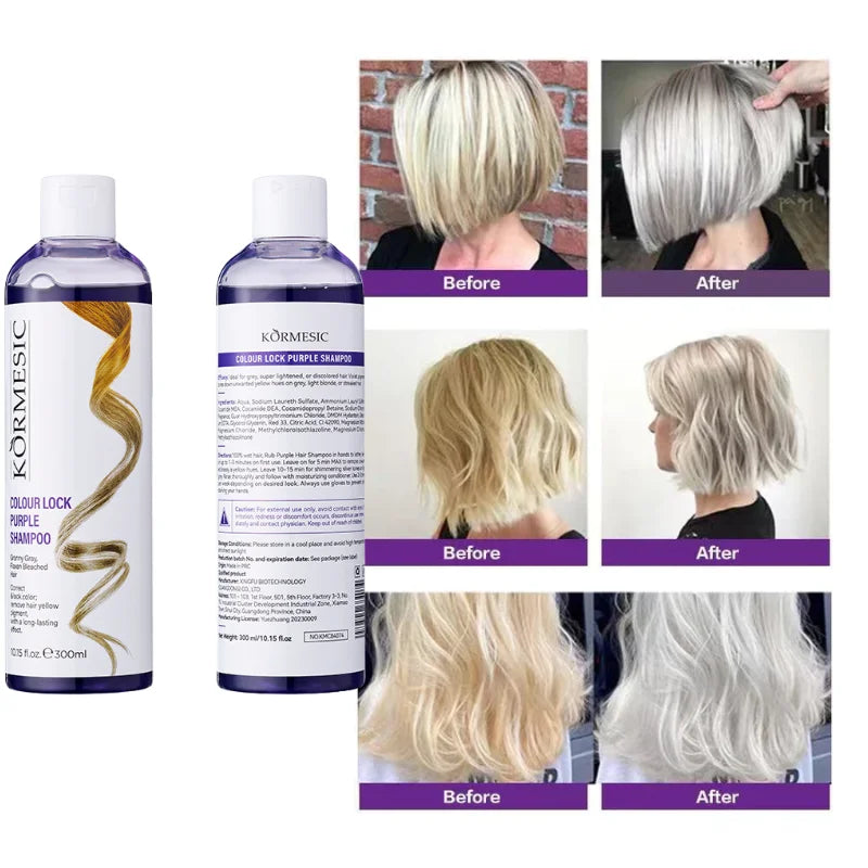 Professional Color Fixing Purple Shampoo Professional Yellow Removal Post Dyeing Gray Hair Care Bleached Highlighted Revitalize