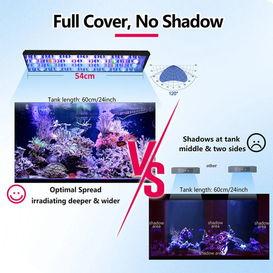 PopBloom 60cm WiFi Marine Aquarium Light Full Spectrum LED