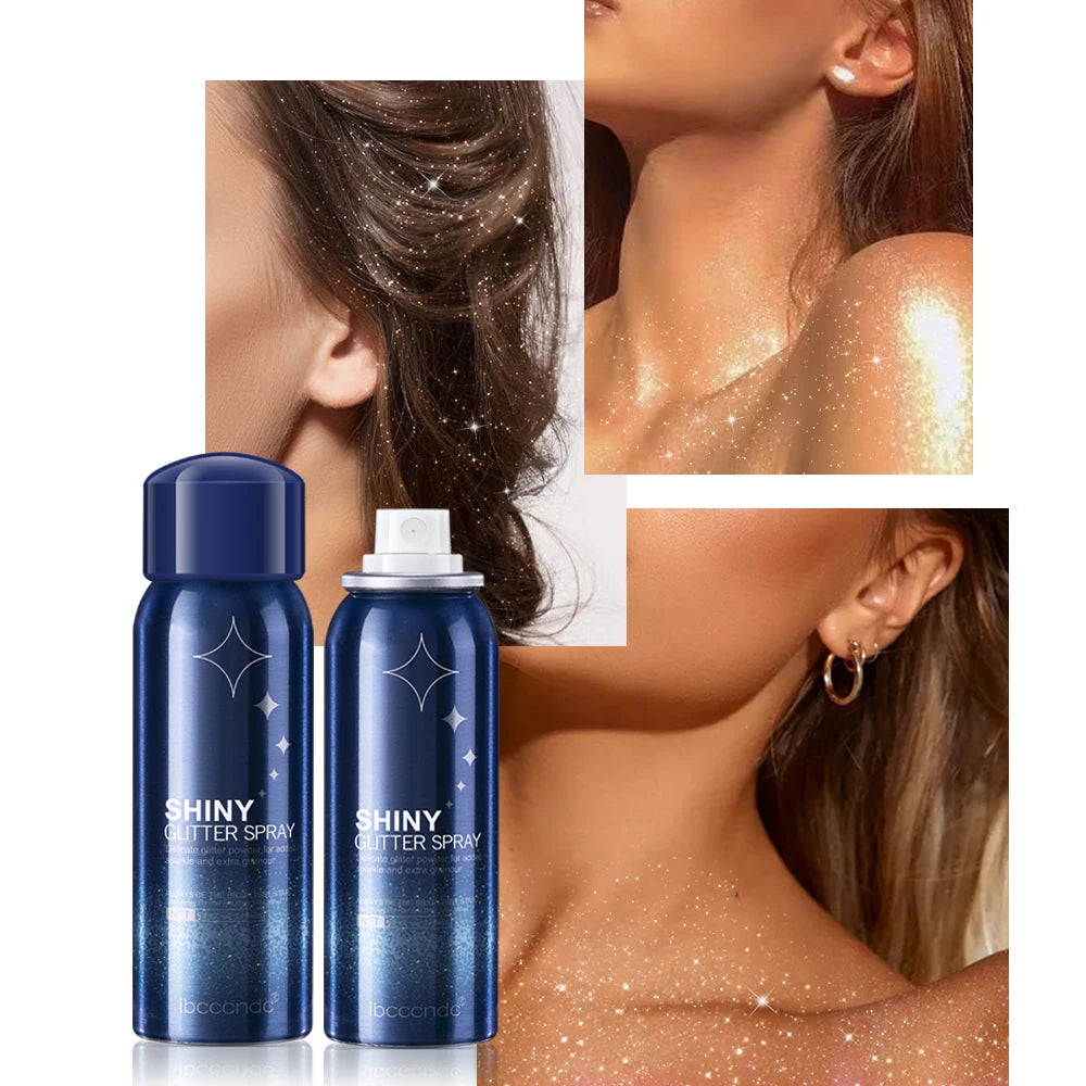 60ml Waterproof Gloss Silver Glitter Spray for Body and Face