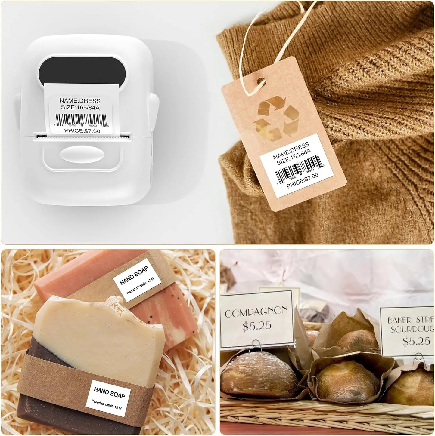 Marklife P50 Label Maker Mini Portable Thermal Printer Self-adhesive Label Printer Similar as E210 M110 Print Label Sticker