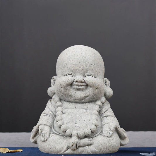 Mini Buddha Fish Tank Ornament Resin Sandstone Style Statue