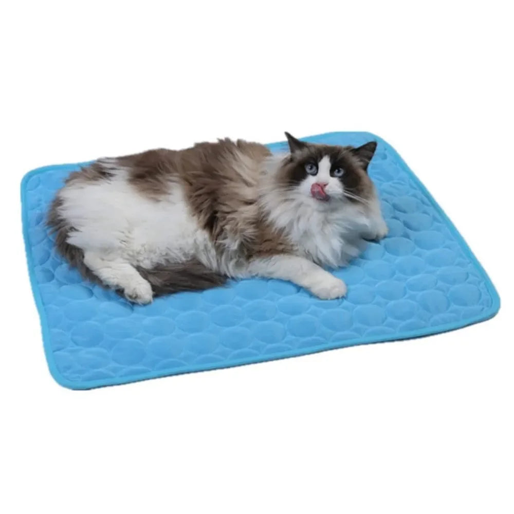 Pet Summer Cooling Pad Self-Cooling Ice Silk Pet Bed Dog Cat Nest Breathable Cooling Cooling Sleeping Pad Cat crates Litter mat
