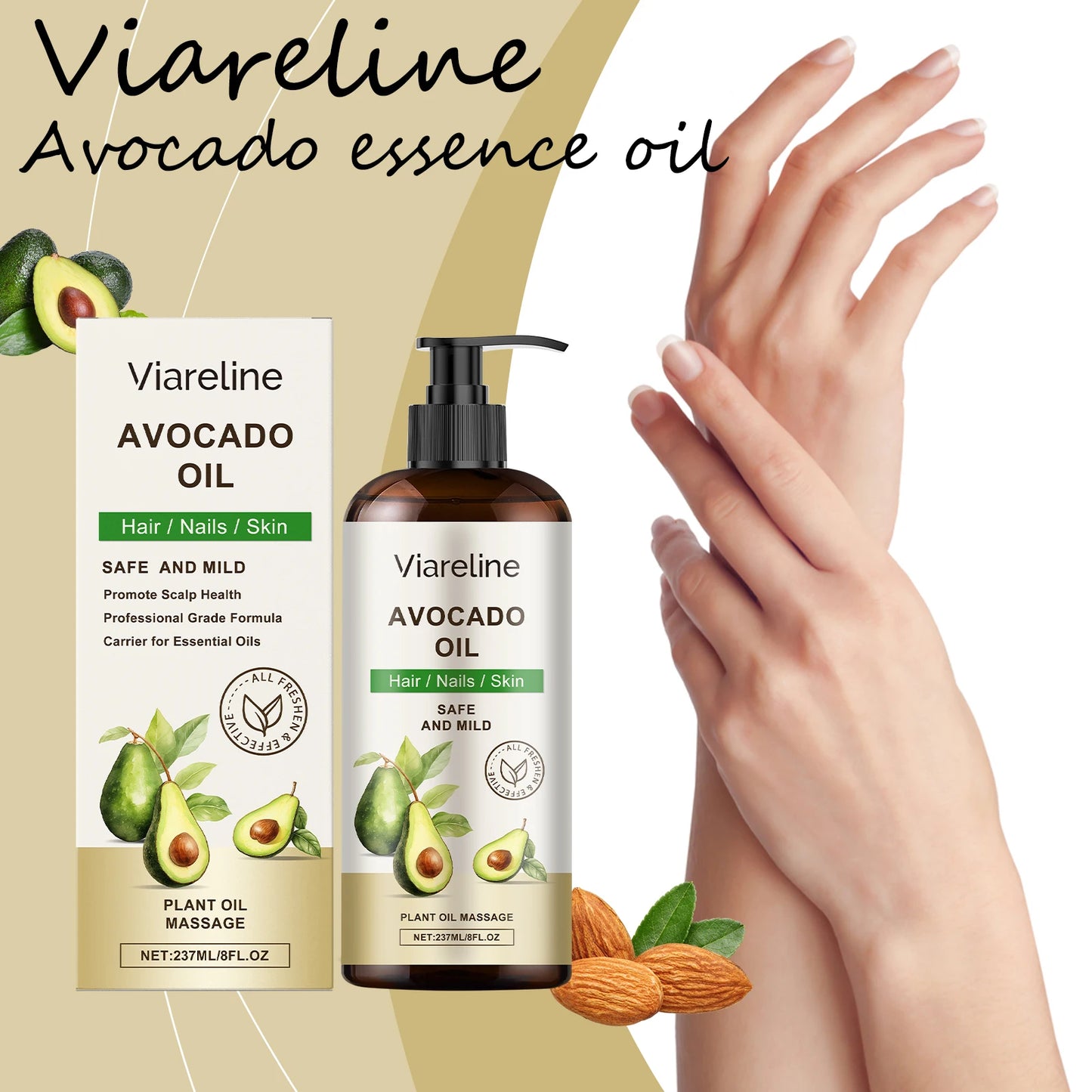 Avocado Body Care Oil Daily Nourishing Hair Skin Moisturize Promote Scalp Health Reduce Skin Dryness Multi Function Essence Oil