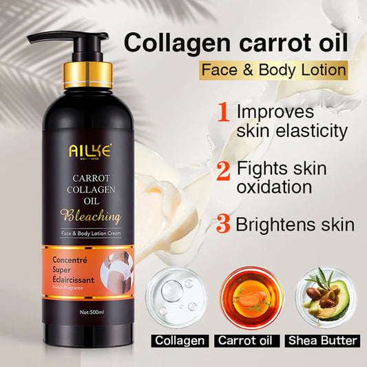 AILKE Whitening And Moisturizing Body Lotion, For Dark And Black Skin ,With Collagen Cleaning Skin, Pump Huge Bottle