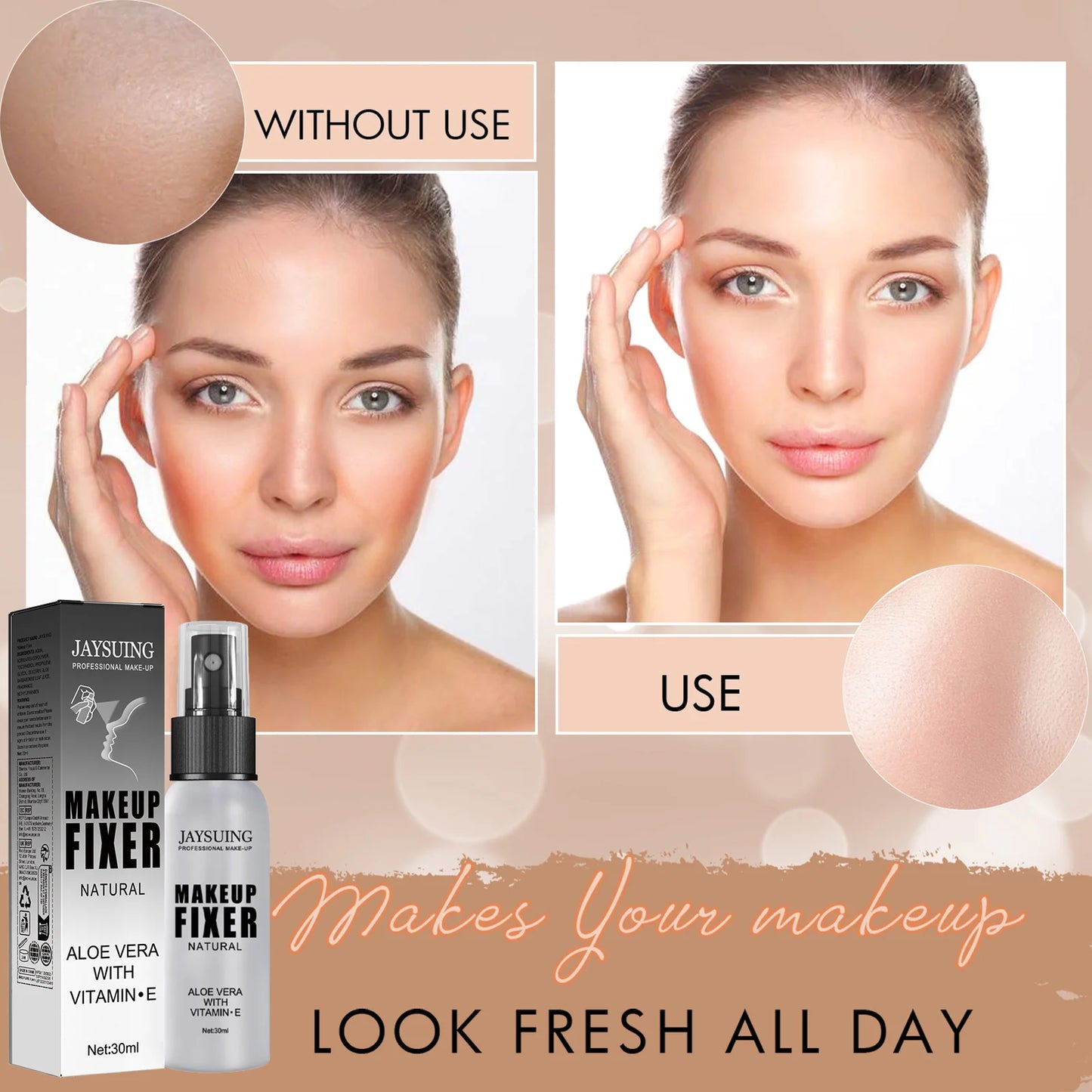 2pcs Makeup Setting Spray For Face Transfer-proof Long-lasting Oil-free No Creasing No Separation Refreshing Quick Fixer Spray