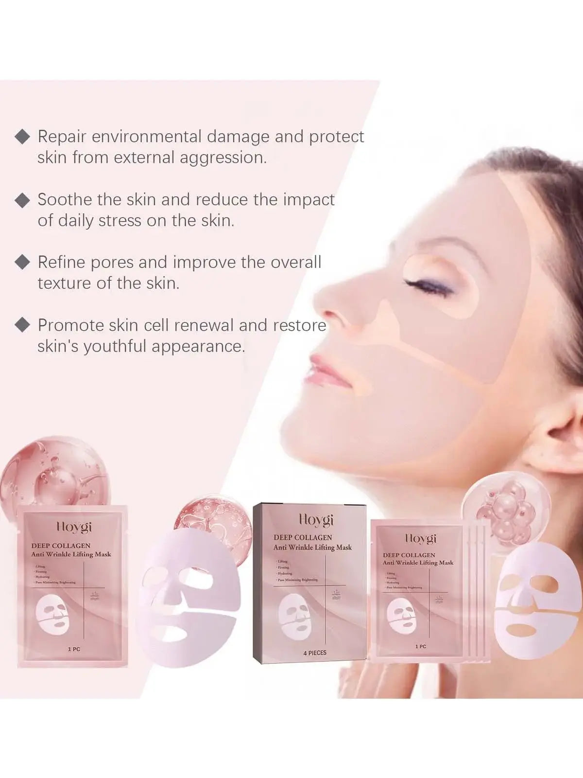 Collagen Face Mask Anti Aging Lifting Firming Brightening Hydrating Facial Mask