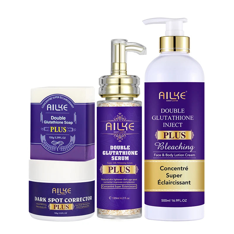 AILKE Glutathione Plus Skin Care Set Advanced Lightening Lotion Moisturizes and Softens Skin Glow Range for Men and Women