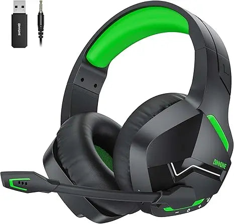 Binnune BW01 Wireless Gaming Headset with Microphone for PC PS4 PS5 2.4G Bluetooth USB Gamer Headphones with Mic for Laptop Computer