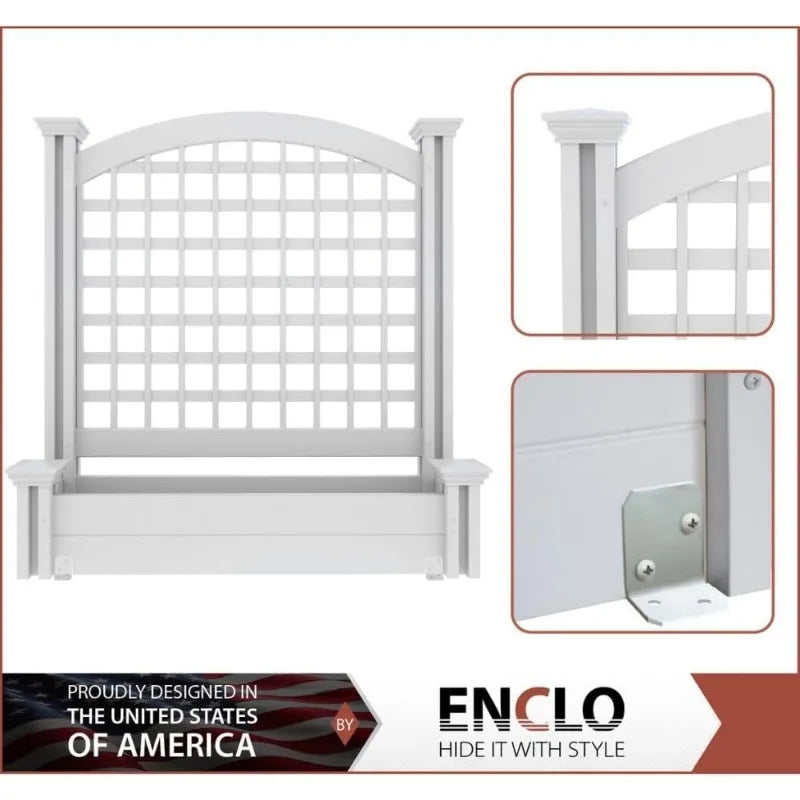 45.5"H x 42"W x 15"L (1 Screen with Planter) Freestanding Privacy Screen with Planter Box