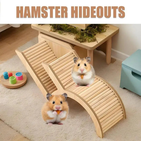 Wooden Hamster Hideouts Hamster Playground Burrow Tunnel Ladder Wooden Small Animals Playpen For Pets Gerbils And Hedgehogs