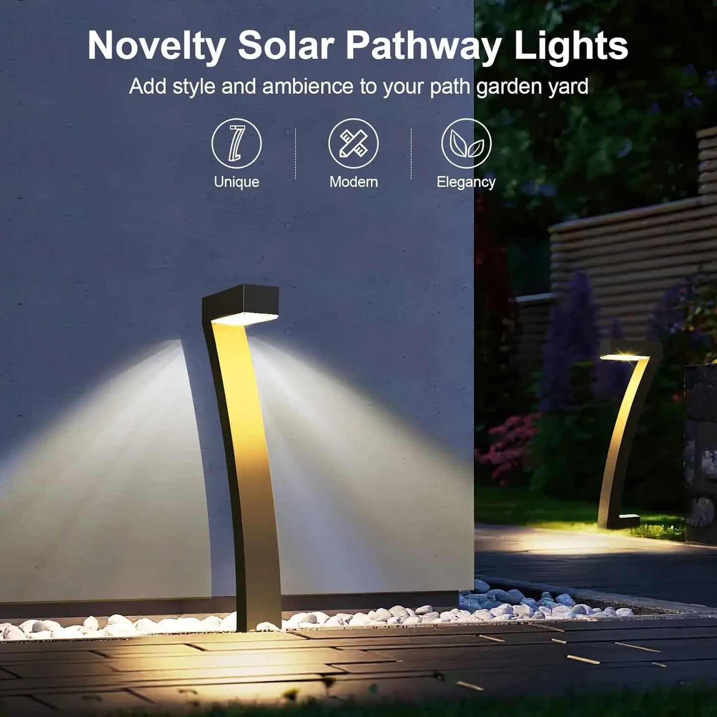 6Pack Bright Solar Outdoor Lights Pathway 12H Garden Yard Walkway