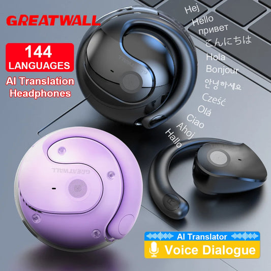 GreatWall AI Real-Time Translation Wireless Bluetooth Earphones Supporting Over 100 Voice Languages