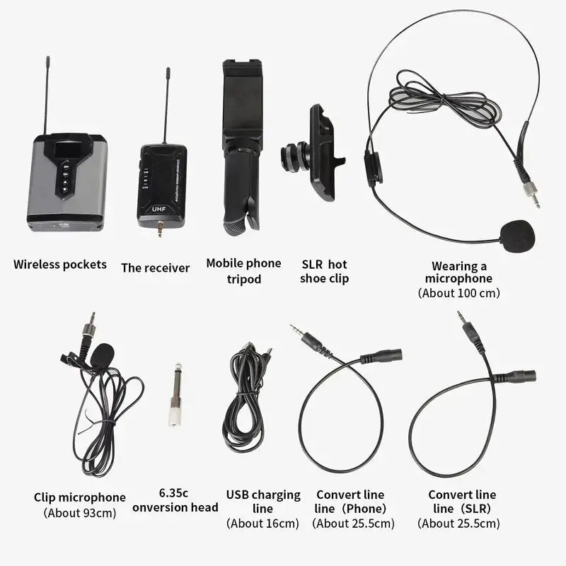 TFFRDN Q7 Wireless Lavalier Microphone System With Receiver