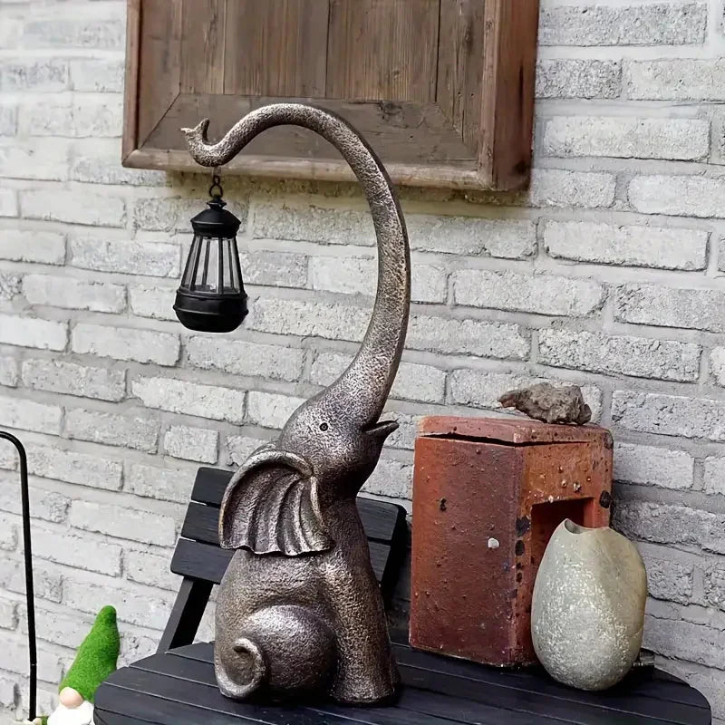 1 Pack Elephant-Shaped LED Solar Lights Garden Resin Crafts Ideal for Patio Decor Used For garden，yard，pool，Lawn 100mah