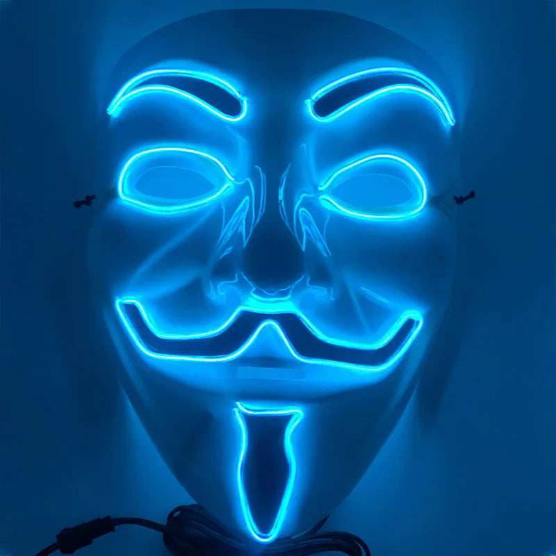 Halloween LED Mask Neon Glow Party Masquerade Mask Glow