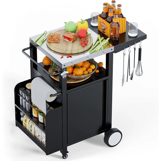 Outdoor Grill Cart With Storage Waterproof Patio Island