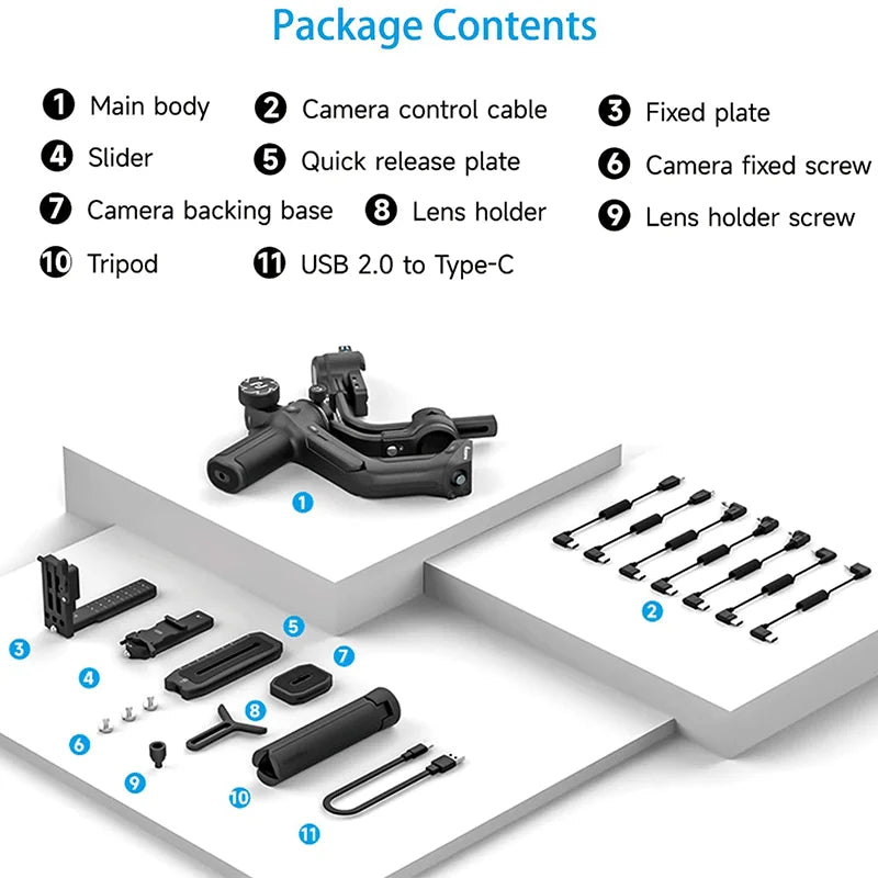 FeiyuTech SCORP 2[Official]Camera Gimbal Stabilizer Built-in AI Tracker Upgrade Joystick Touch Screen for Mirrorless DSLR Camera