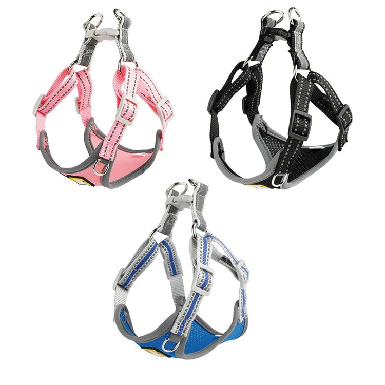 Amaz  Seller Breathable Adjustable Reflective Pet Dog Harness Set with Leash for Small Medium Dogs