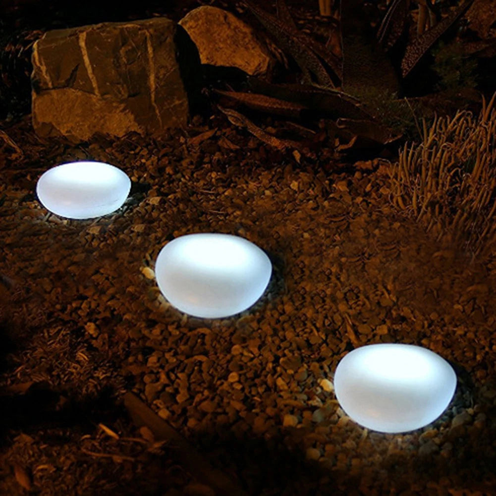 Glow Cobble Stone IP55 Waterproof Solar Garden Light Optical Control Solar Floor Light 600mAh Solar Pebble Lamp for Park Balcony