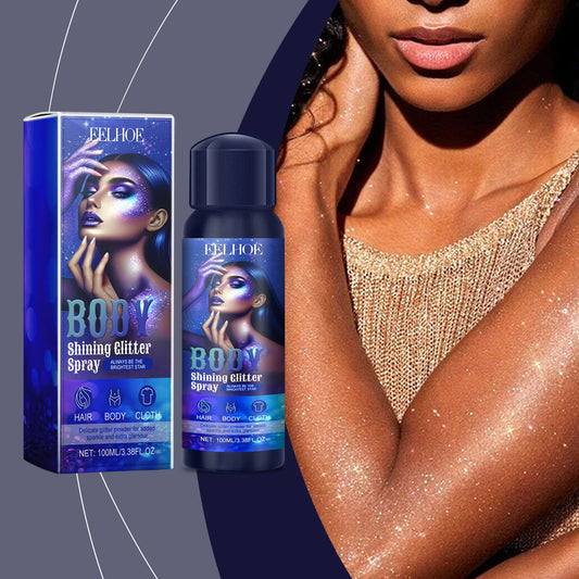 EELHOE Shimmery Spray Shiny Glitter Spray Hair Shimmery Glitter Spray Hair Body Washable Temporary Hair Body Glitter Color Spray