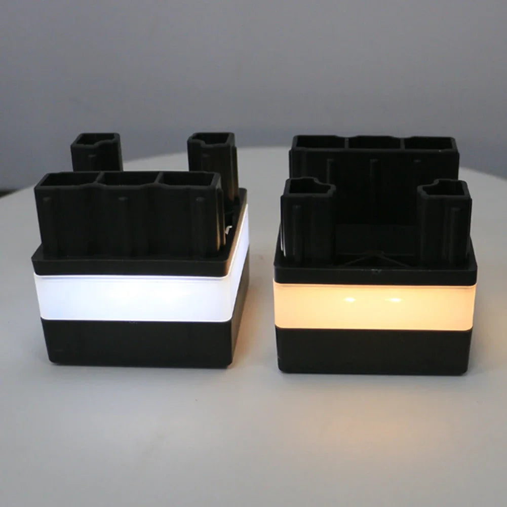 Outdoor Garden Street LED Light Solar Panel Pipe Pillar Post Square IP44 Waterproof Monocrystalline Cap Fence Lamp