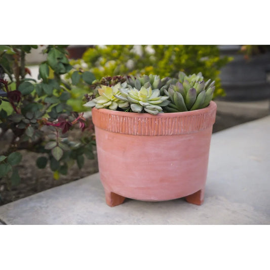 10In Terracotta Clay Planter Footed With Drainage Indoor