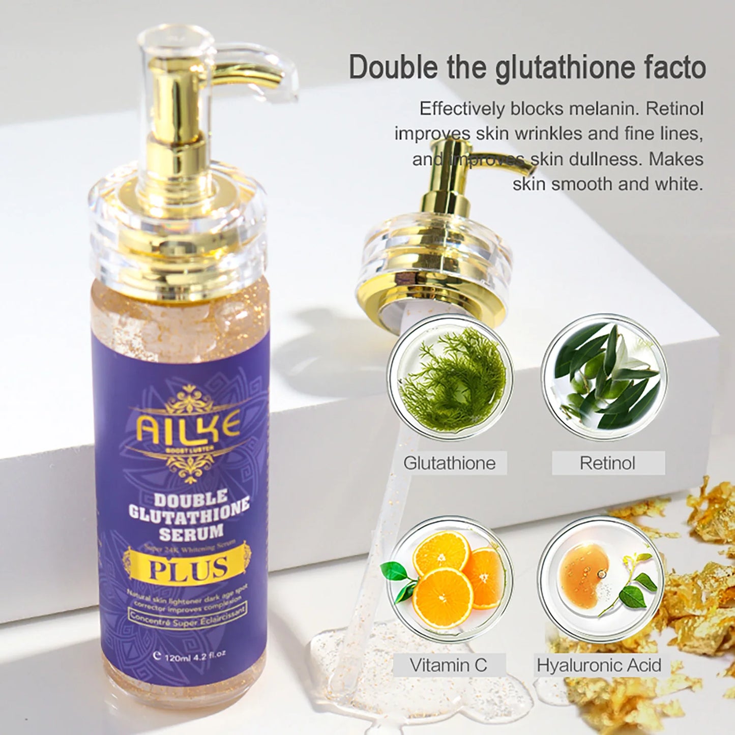 AILKE Glutathione Plus Skin Care Set Advanced Lightening Lotion Moisturizes and Softens Skin Glow Range for Men and Women