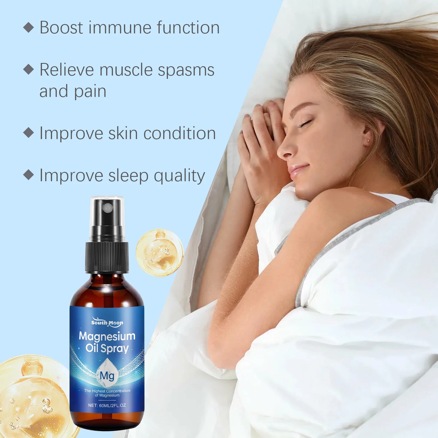 Tea Tree Oil Sleep Spray with Magnesium - Natural Muscle Relaxant for Better Sleep